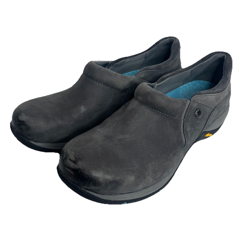 Dansko Slip-On Shoes Gray Nubuck Leather Vibram Women's EU 39 US 9 Waterproof